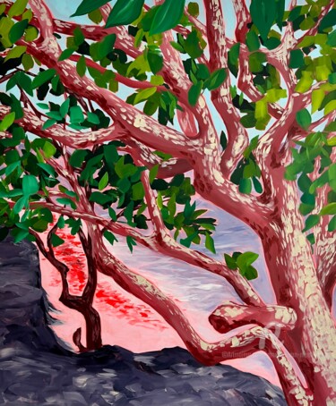 Malerei mit dem Titel "The tree" von Vanessa Van Meerhaeghe, Original-Kunstwerk, Acryl