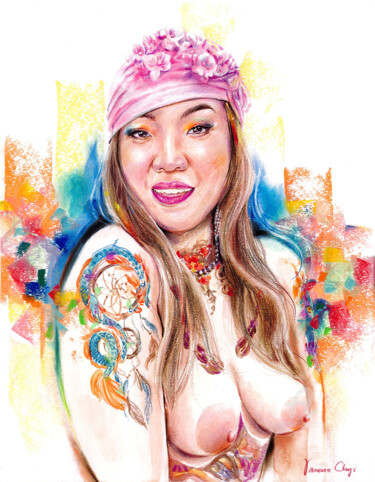 Painting titled "Shine out loud seri…" by Vanessa Chyi, Original Artwork, Watercolor