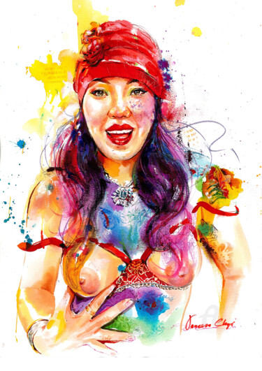 Painting titled "True colors_work 1" by Vanessa Chyi, Original Artwork, Watercolor