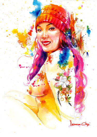 Картина под названием "True colors series_…" - Vanessa Chyi, Подлинное произведение искусства, Акварель