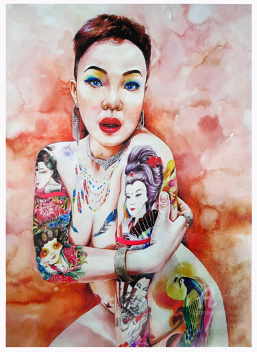 Painting titled "Unleash Yourself se…" by Vanessa Chyi, Original Artwork, Watercolor