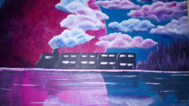Painting titled "Voyage fantaisie" by Loli, Original Artwork, Acrylic