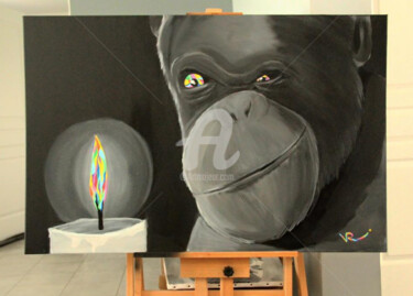 Peinture intitulée "Lightning monkey" par Vaness'Art, Œuvre d'art originale, Acrylique
