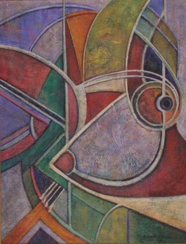 Painting titled "geometric acrylic o…" by Demetra Vanezi Liasou, Original Artwork
