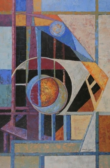 Painting titled "geometric" by Demetra Vanezi Liasou, Original Artwork