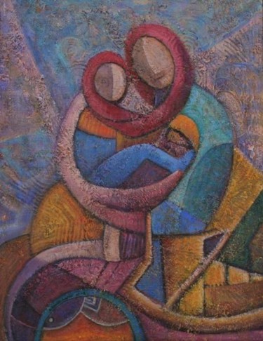 Painting titled "geometric" by Demetra Vanezi Liasou, Original Artwork