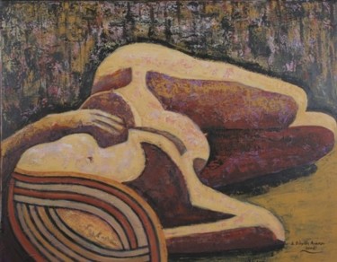 Painting titled "NAKED" by Demetra Vanezi Liasou, Original Artwork