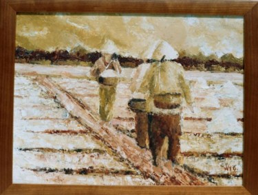 Картина под названием "Rice plantation, Th…" - Van G, Подлинное произведение искусства, Масло