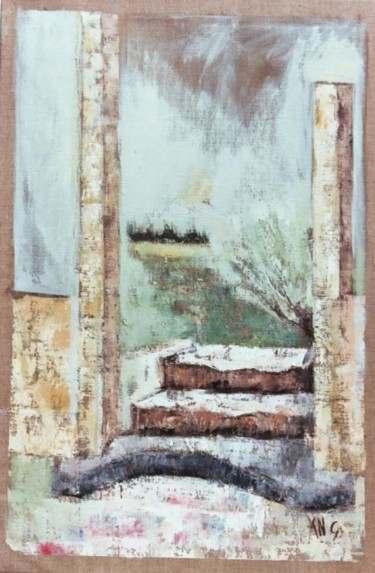 Peinture intitulée "View on the garden" par Van G, Œuvre d'art originale, Huile