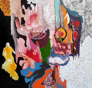 zombies beauty red moons on her neck Painting titled "zombies beauty red…" by Evangelos Papapostolou, Original Art, Oil