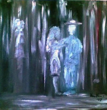 Painting titled "Ghost Dancers" by Vanhout, Original Artwork, Oil
