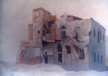 Painting titled "Demolished house in…" by Vani Ghougassian, Original Artwork