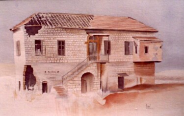 Painting titled "Demolished house at…" by Vani Ghougassian, Original Artwork