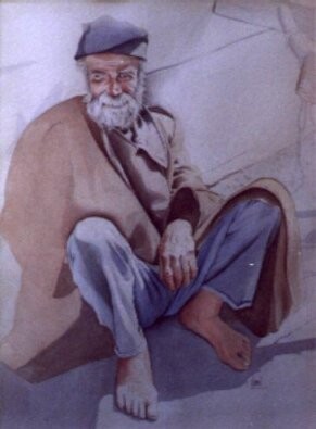 Painting titled "Beggar" by Vani Ghougassian, Original Artwork