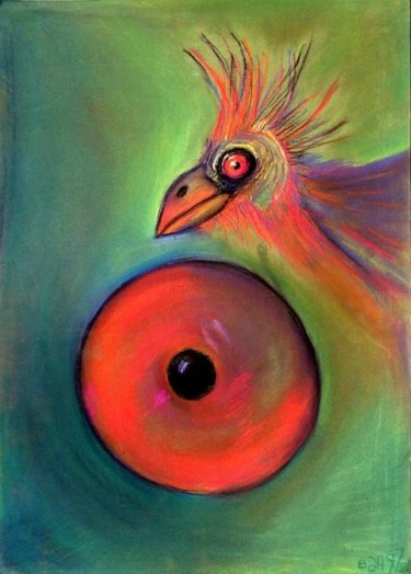 Painting titled "Birdie" by Vania, Original Artwork, Oil
