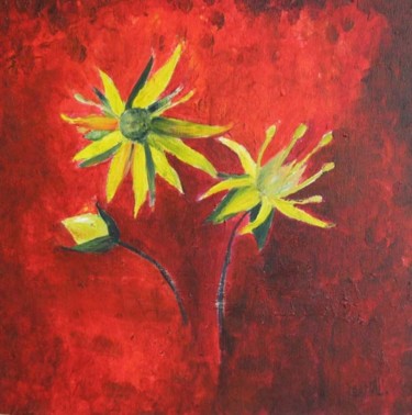 Painting titled "Flowers" by Vania, Original Artwork