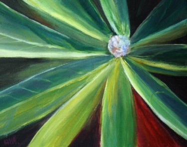 Painting titled "Flower leaves" by Vania, Original Artwork