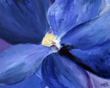 Painting titled "Blue flower" by Vania, Original Artwork