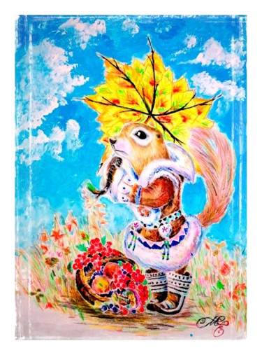 Картина под названием "милашка" - Екатерина Мозговая, Подлинное произведение искусства, Акварель