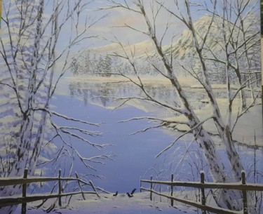Ζωγραφική με τίτλο "freezing cold" από Vania Petrova, Αυθεντικά έργα τέχνης, Λάδι Τοποθετήθηκε στο Ξύλινο φορείο σκελετό