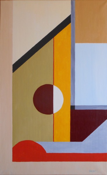 Painting titled "Composition II" by Igor Vanzhula, Original Artwork, Oil Mounted on Wood Stretcher frame