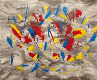 Painting titled "Notes colorées" by Sylvia Lacroix, Original Artwork, Oil