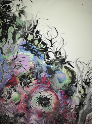 Картина под названием "Fairy tale flowers" - Vanja Zanze, Подлинное произведение искусства, Акрил