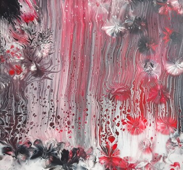 Painting titled "Red forest" by Vanja Zanze, Original Artwork, Acrylic