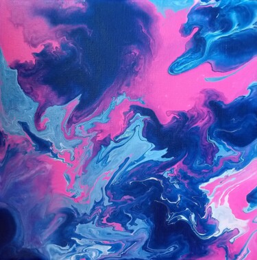 Painting titled "Purple sky" by Vanja Zanze, Original Artwork, Acrylic