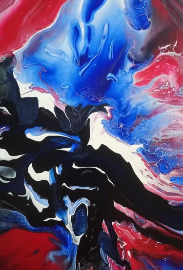 Painting titled "Blue rose" by Vanja Zanze, Original Artwork, Acrylic