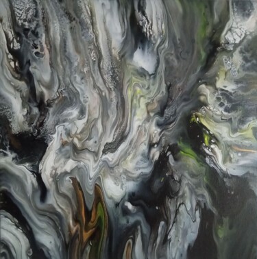 Malerei mit dem Titel "Smoky planet" von Vanja Zanze, Original-Kunstwerk, Acryl
