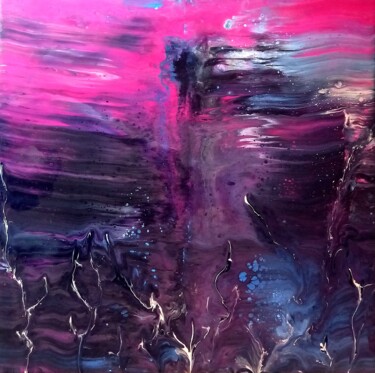 Peinture intitulée "In purple" par Vanja Zanze, Œuvre d'art originale, Acrylique