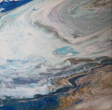 Schilderij getiteld "Coast view" door Vanja Zanze, Origineel Kunstwerk, Acryl