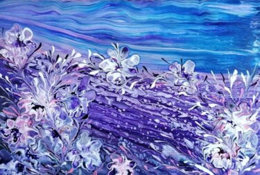Painting titled "Violet field" by Vanja Zanze, Original Artwork, Acrylic