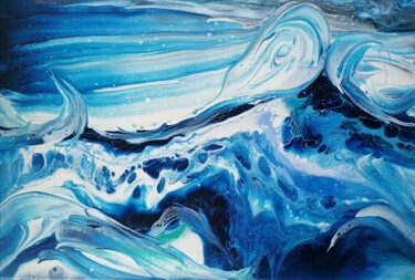 Peinture intitulée "Playing waves" par Vanja Zanze, Œuvre d'art originale, Acrylique