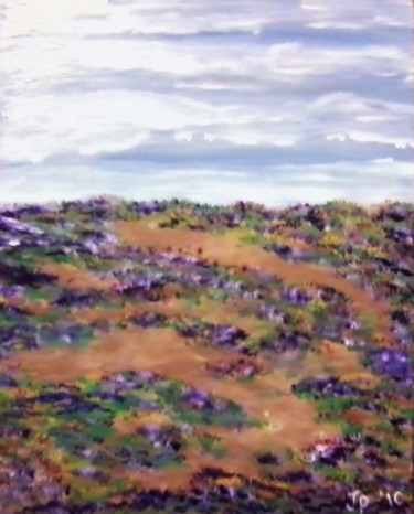 Painting titled "spring in the desert" by Vanjo, Original Artwork, Oil