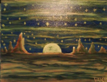 Painting titled "starshine" by Vanjo, Original Artwork, Oil