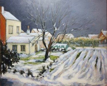 Painting titled "Hiver à Toufflers" by Pierre Vanmansart, Original Artwork, Acrylic