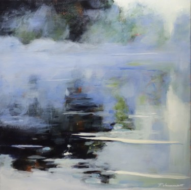 Pittura intitolato "Brume sur le lac" da Pierre Vanmansart, Opera d'arte originale, Acrilico Montato su Telaio per barella i…