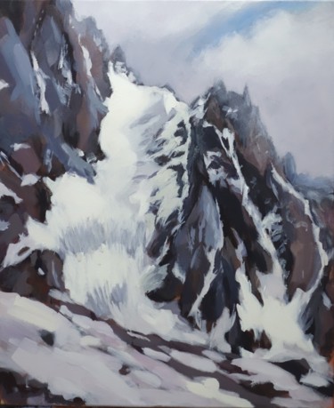 「Le glacier long,ail…」というタイトルの絵画 Pierre Vanmansartによって, オリジナルのアートワーク, アクリル ウッドストレッチャーフレームにマウント