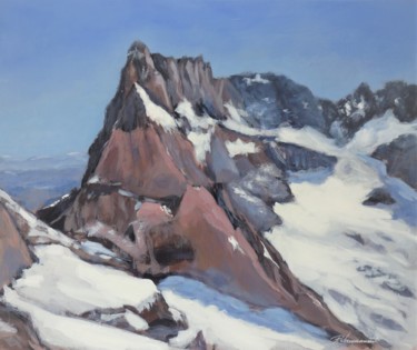 Malerei mit dem Titel "La Meije, grand pic…" von Pierre Vanmansart, Original-Kunstwerk, Acryl