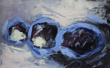 Peinture intitulée "Les trois bleues" par Pierre Vanmansart, Œuvre d'art originale, Acrylique Monté sur Châssis en bois