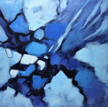 Painting titled "Si bleu!" by Pierre Vanmansart, Original Artwork, Acrylic Mounted on Wood Stretcher frame