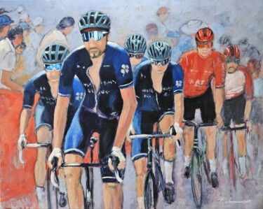 Painting titled "Cassel, Championnat…" by Pierre Vanmansart, Original Artwork, Acrylic Mounted on Wood Stretcher frame