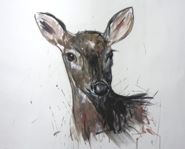 Pittura intitolato "deer-2-80-100.jpg" da Vanni Boaretto, Opera d'arte originale