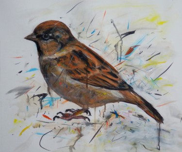 Painting titled "sparrow-50x50.jpg" by Vanni Boaretto, Original Artwork