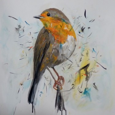 Painting titled "robin-50x50.jpg" by Vanni Boaretto, Original Artwork