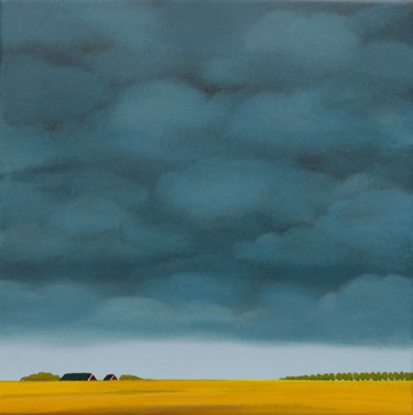 Peinture intitulée "Dark clouds in my p…" par Nelly Van Nieuwenhuijzen, Œuvre d'art originale, Acrylique