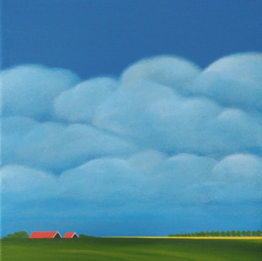 Painting titled "My polder in Zeelan…" by Nelly Van Nieuwenhuijzen, Original Artwork, Acrylic