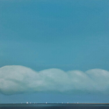 Pittura intitolato "White sails, North…" da Nelly Van Nieuwenhuijzen, Opera d'arte originale, Acrilico Montato su Telaio per…